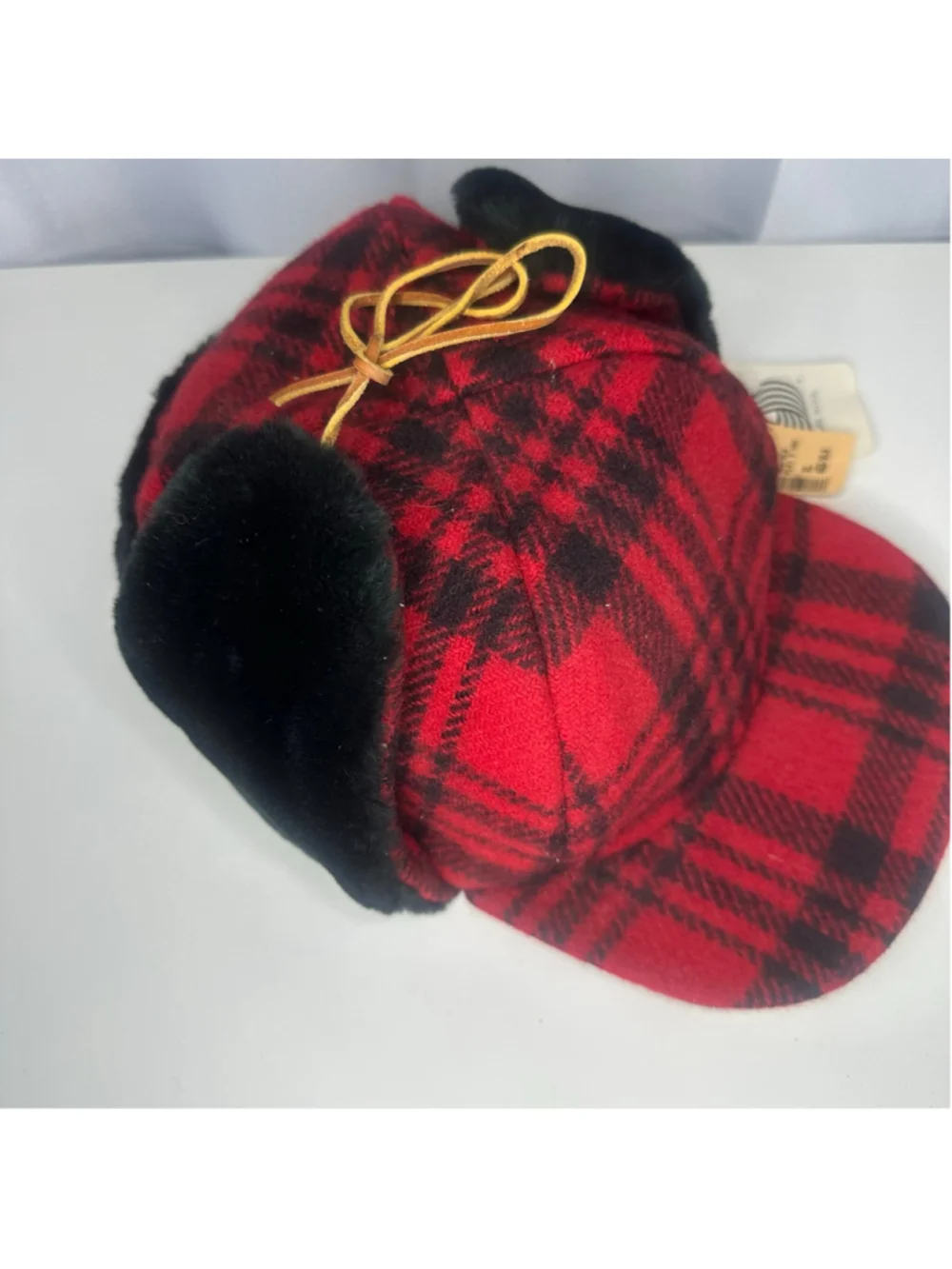 Deadstock Vintage New NWT Eddie Bauer Wool Plaid Trapper Hunting Hat Cap USA XL